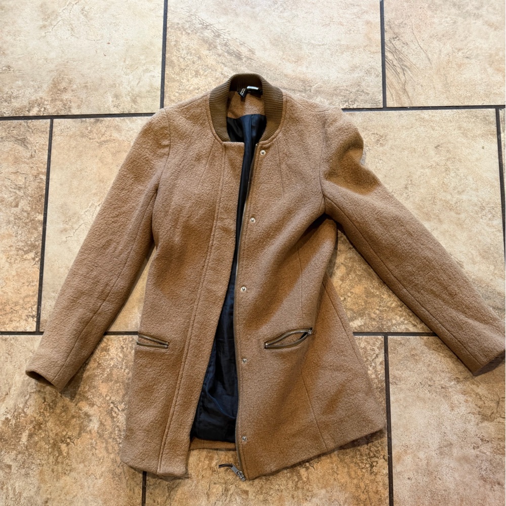 Textured Brown Long Jacket